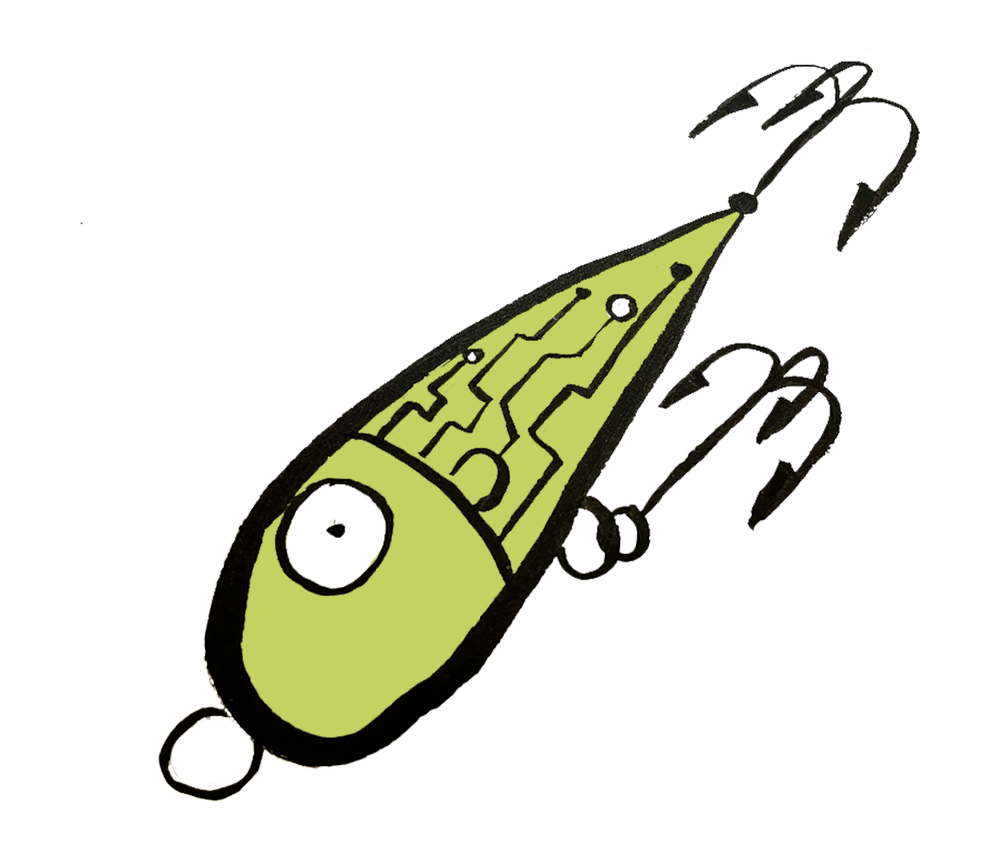 Illustration d'un poisson représentant le phishing